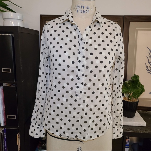 J Crew Cotton Jacquard Popover Shirt - Picture 2 of 6